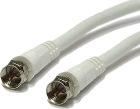 Sat-Anschlusskabel F-Stecker - F-Stecker 5 m mit F-Aufdrehsteckern weiß