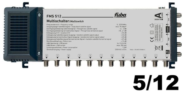 Multischalter 5/12 - Fuba FMS 512 für 12 Teilnehmer 