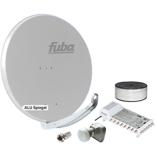 8 Teilnehmer Sat-Anlage - Fuba SProfi85 HS08G Schüsselgröße: 85 cm 8 Anschlüsse grau 4K / 3D / HDTV ready