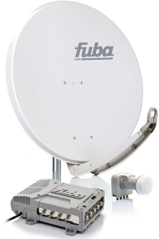 8 Teilnehmer Sat-Anlage - Fuba Profi85 HD08W Schüsselgröße: 85 cm 8 Anschlüsse weiß 4K / 3D / HDTV ready