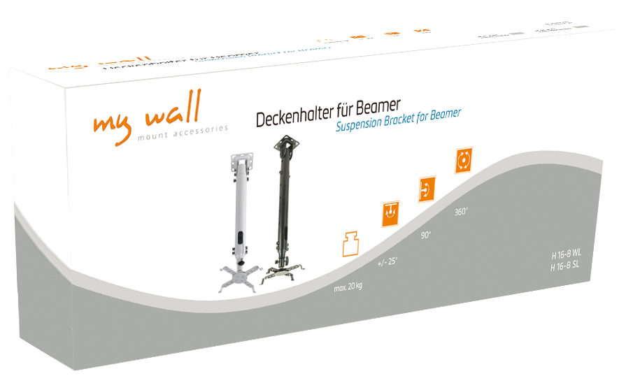 Deckenhalter für Beamer My Wall H16-8W-/bilder/big/h16-8s_h16-8w-karton.jpg