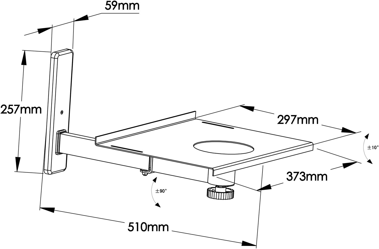 Wandhalter für TV Bildschirme Laptops Notebooks und Lautsprecherboxen MyWall H20 S-/bilder/big/h20_tz.jpg