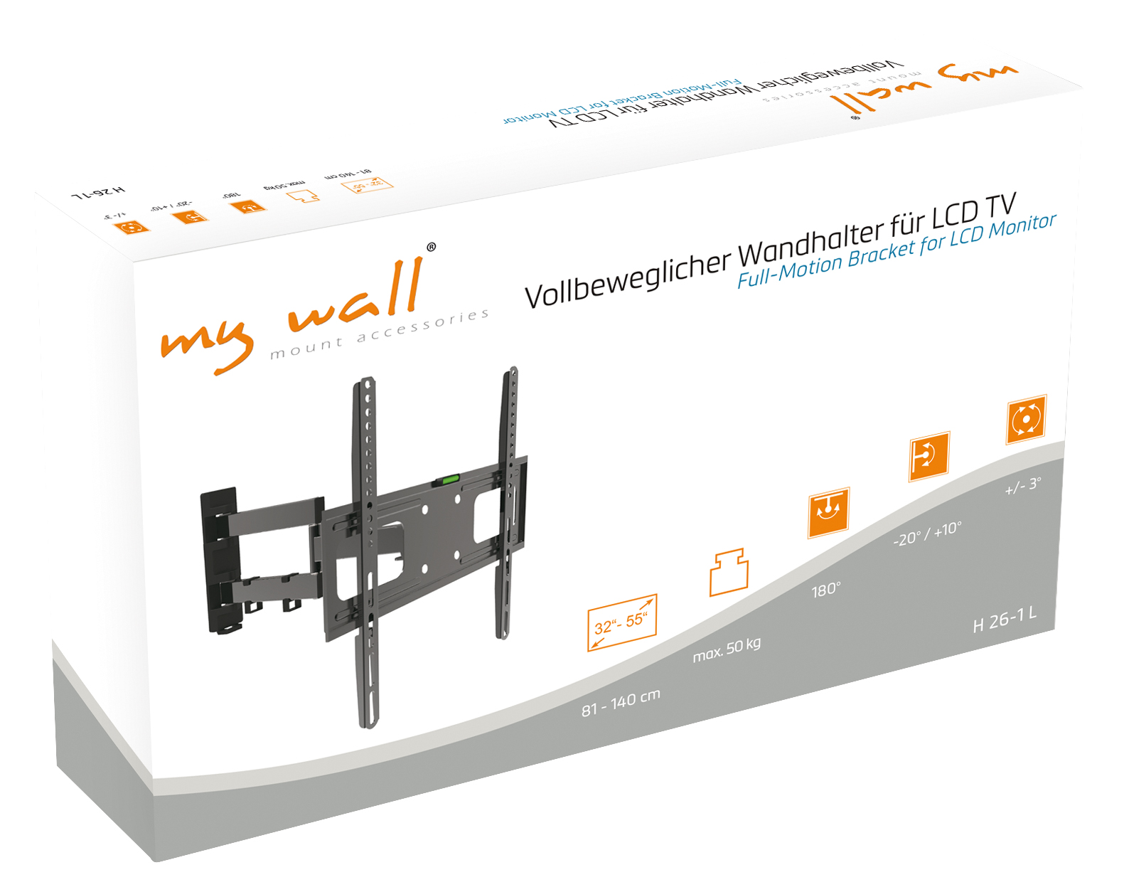 Vollbeweglicher Wandhalter für LCD TV MyWall H26-1-/bilder/big/h26-1_karton.jpg
