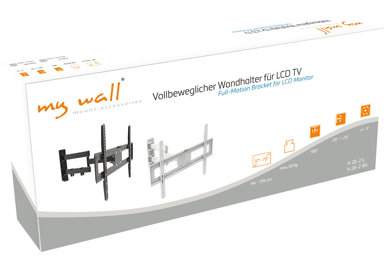 Vollbeweglicher Wandhalter für LCD TV My Wall H26-2W-/bilder/big/h26-2,h26-2wl_karton.jpg