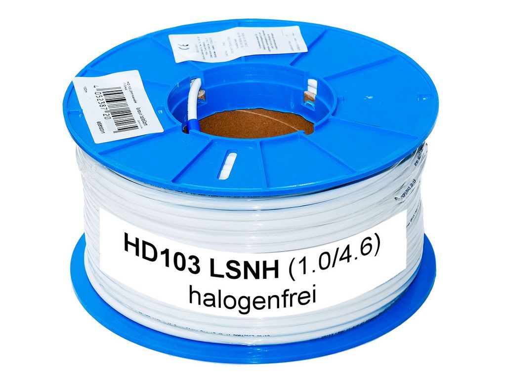 100 Meter - Antennenkabel - Ören HD 103 LSNH 6.8 mm Class A+ halogenfrei weiß Sat Kabel Meterware