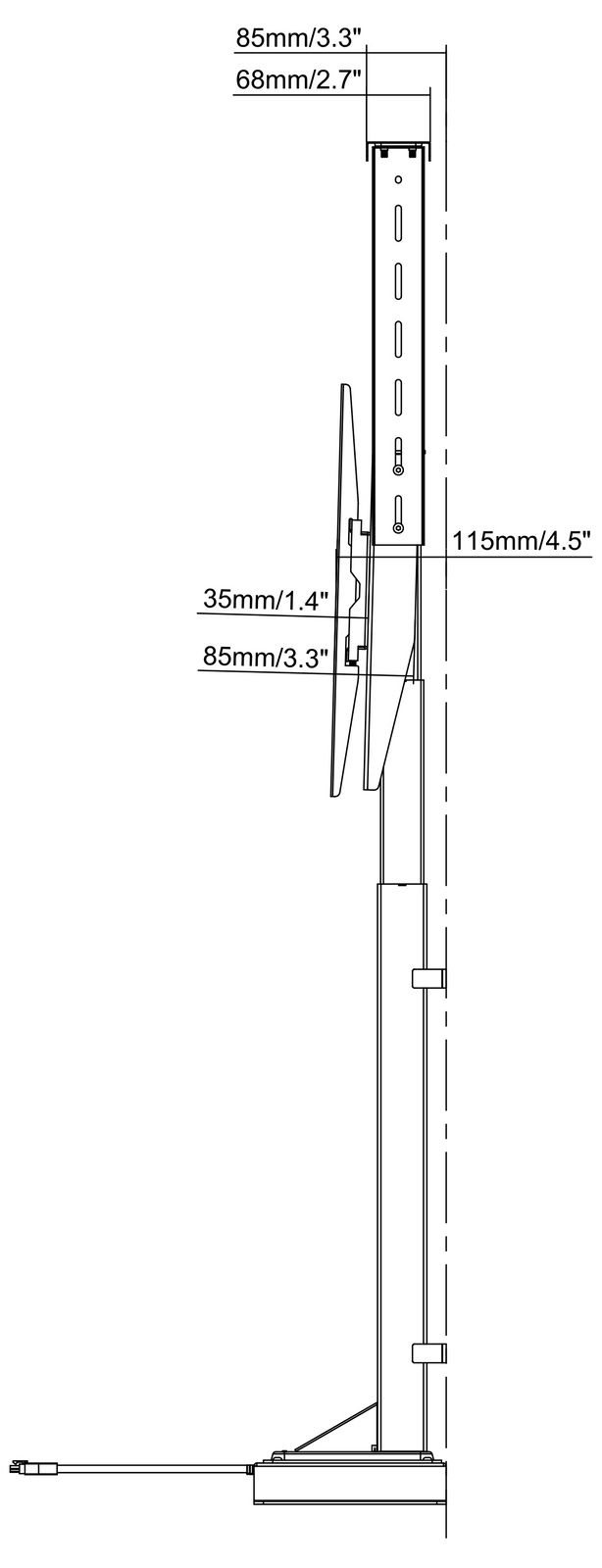 Motorisierter TV Einbaulift zum integrieren in Möbel My Wall HP33-2-/bilder/big/hp33-2_tz-side.jpg