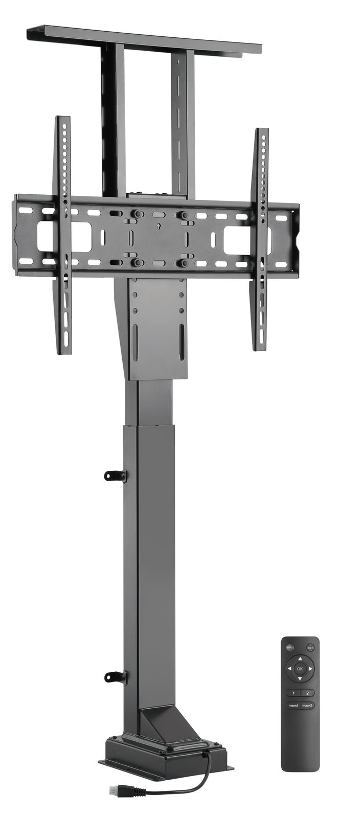 Motorisierter TV Einbaulift zum integrieren in Möbel My Wall HP33-2 für Bildschirme 37''-65'' (94cm-165cm) Belastung bis 50kg für schwarz