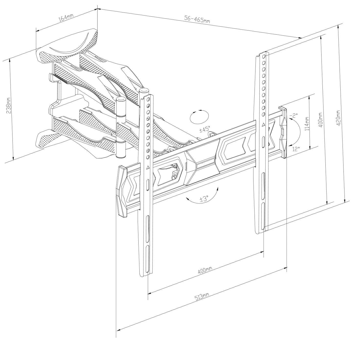 Vollbeweglicher Wandhalter für LCD TV My Wall HP40W-/bilder/big/hp40l,hp40wl_tz.jpg