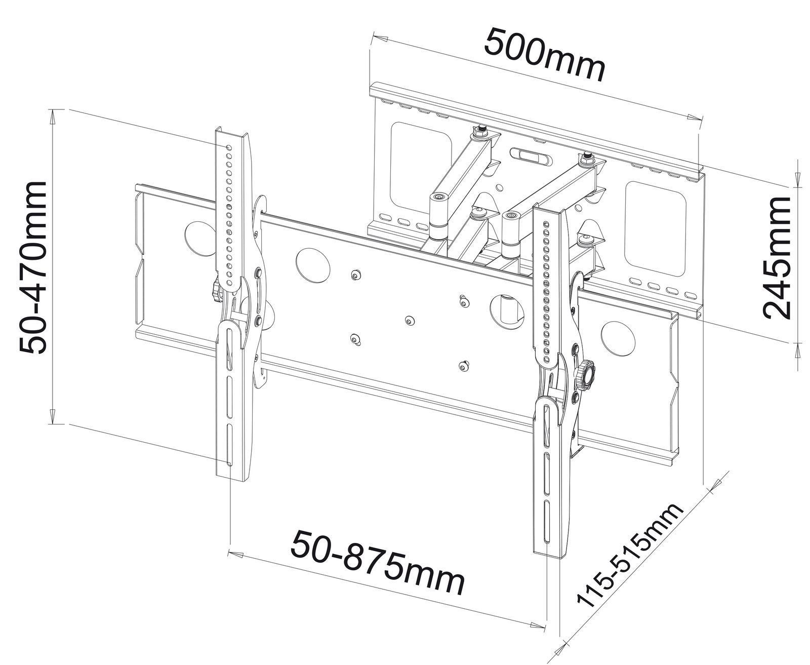 Vollbeweglicher Wandhalter für Flach-Bildschirm My Wall HP8-2-/bilder/big/hp8-2l_tz.jpg