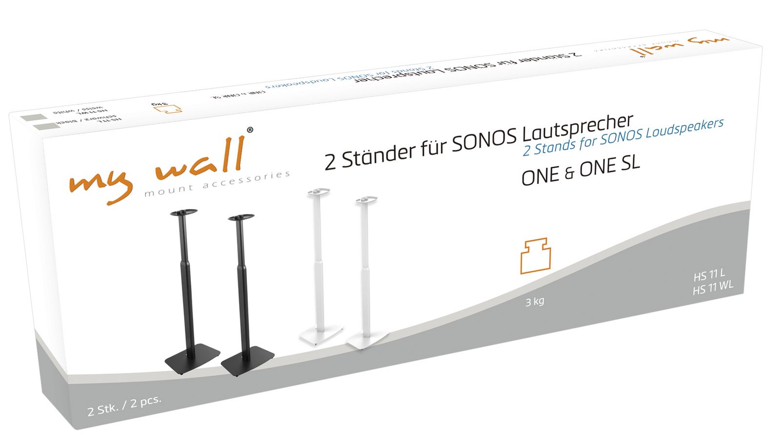 2 Ständer für Sonos Lautsprecher One& ONE SL MyWall HS11-/bilder/big/hs11_hs11w_karton.jpg