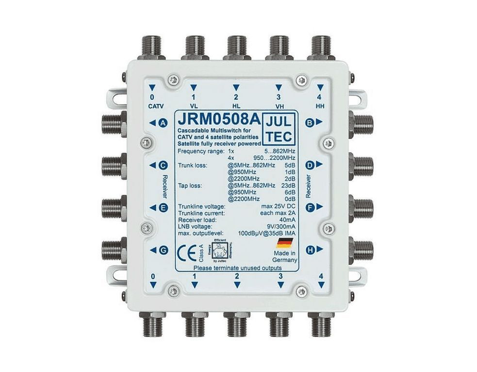 Multischalter 5/8 - Jultec JRM0508A für 8 Teilnehmer ohne Netzteil 