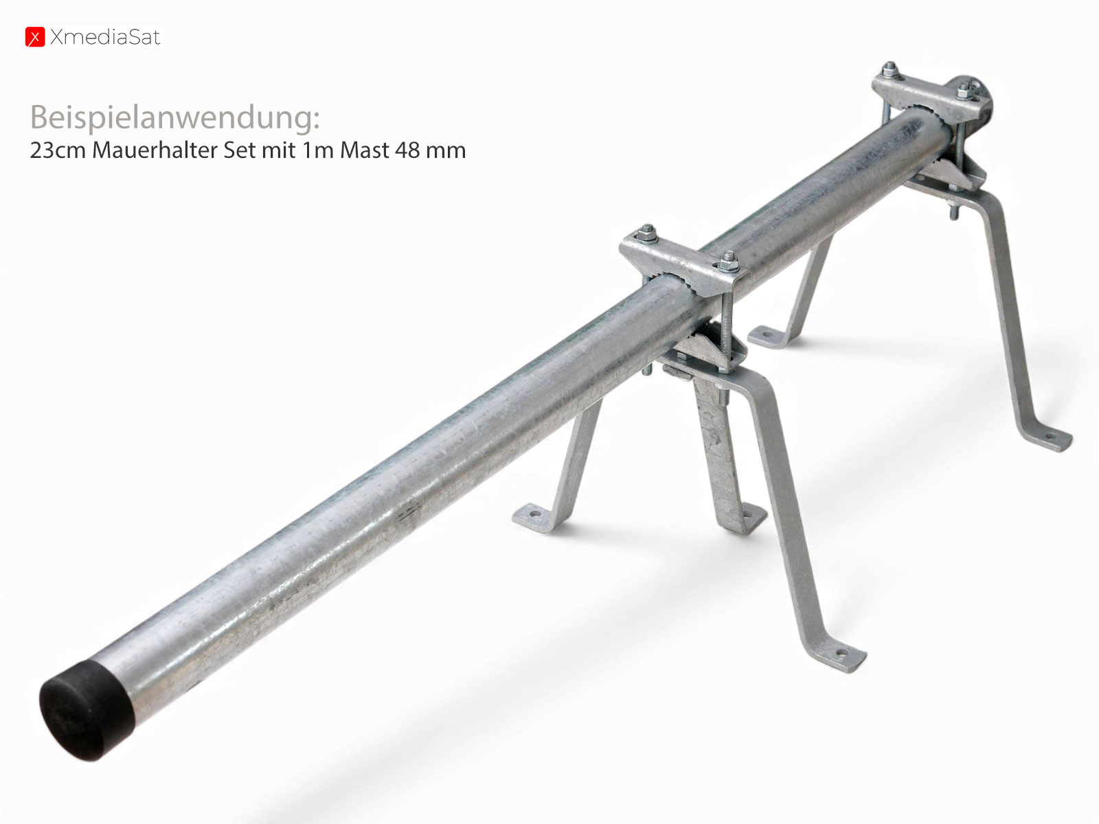 2m Antennenmast - XmediaSat xm-line ROK48/2000-/bilder/big/mauerhalter_mit_1m_mast.jpg