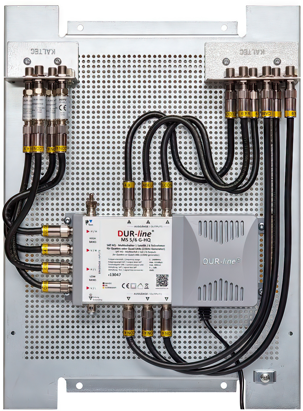 Multischalterpanel 5/6 - XmediaSat MP-DMS5634 für 6 Teilnehmer vormontiert mit Potentialausgleich und Überspannungsschutz