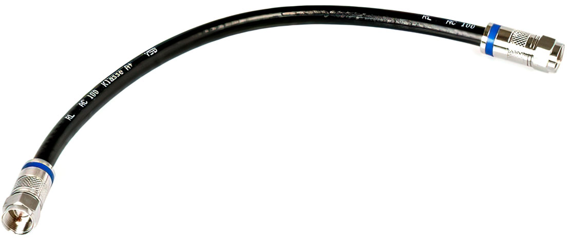 Antennenkabel F-Stecker / F-Stecker - Fuba 0.25 m schwarz Jumperkabel Patchkabel
