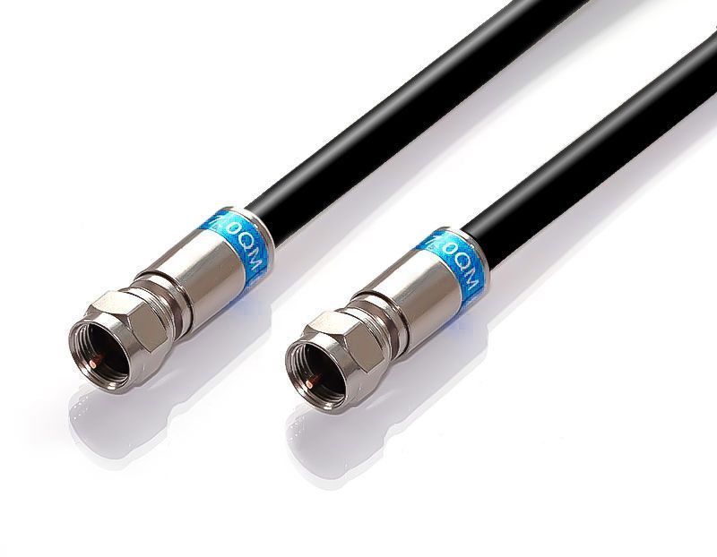 35m Sat-Kabel UV-beständig mit F-Steckern - Kathrein LCD115A+2QM35 Länge: 35 m 6.9 mm 130 dB Class A++ schwarz mit wasserdichten Kompressionsteckern
