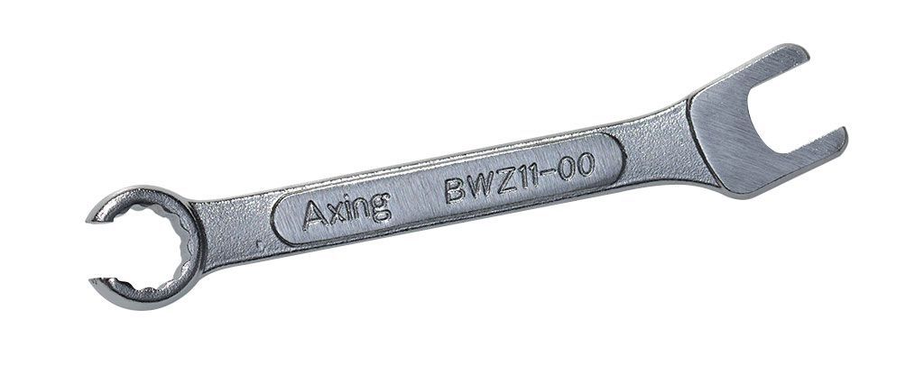 Axing BWZ 11-00 Gabelschlüssel für enge F-Buchsenabstände 11 mm Spezial aus Chrom-Vanadium-Stahl