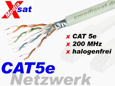 100 Meter - Transmedia TK17-100L-M Netzwerkkabel / Verlegekabel 200 MHz CAT5e halogenfrei Meterware