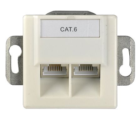 2 Stück - XmediaSat CAT6UP-W Cat6 Netzwerkdose für Unterputzmontage weiß