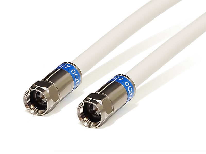 12m Sat-Kabel mit F-Steckern - Kathrein LCD111A+2QM12 Länge: 12 m 6.9 mm 130 dB Class A++ weiß mit wasserdichten Kompressionsteckern