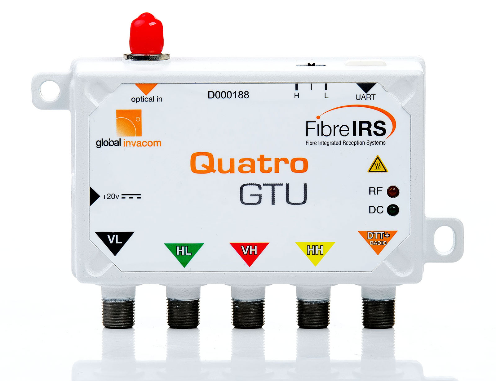 Global Invacom Fibre IRS Quattro Abschlusseinheit MKIII optischer HF-Konverter für Multischalterbetrieb