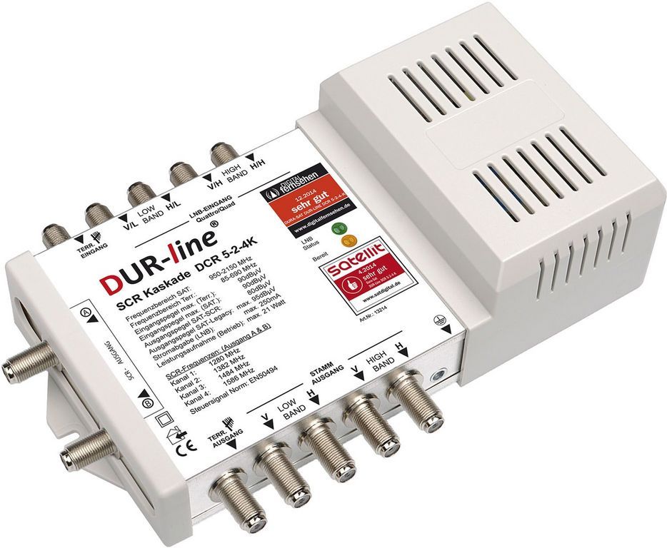 DUR-line DCR 5-2-4-K Unicable Einkabel Multischalter Kaskade für 8 Teilnehmer (2 x 4)