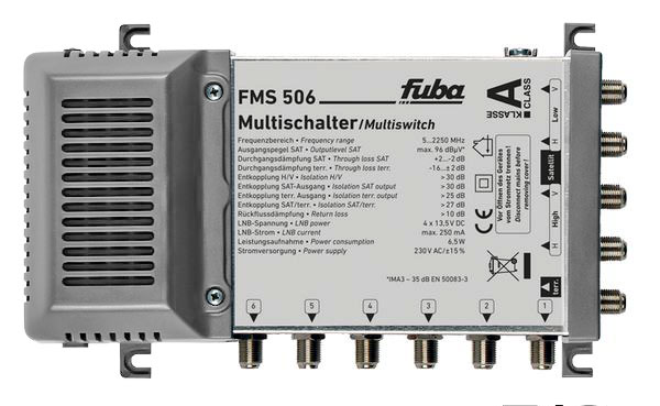 Multischalter 5/6 - Fuba FMS 506 für 6 Teilnehmer 