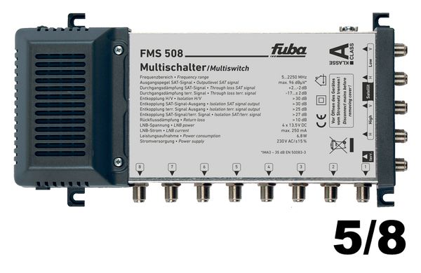 Multischalter 5/8 - Fuba FMS 508 für 8 Teilnehmer 