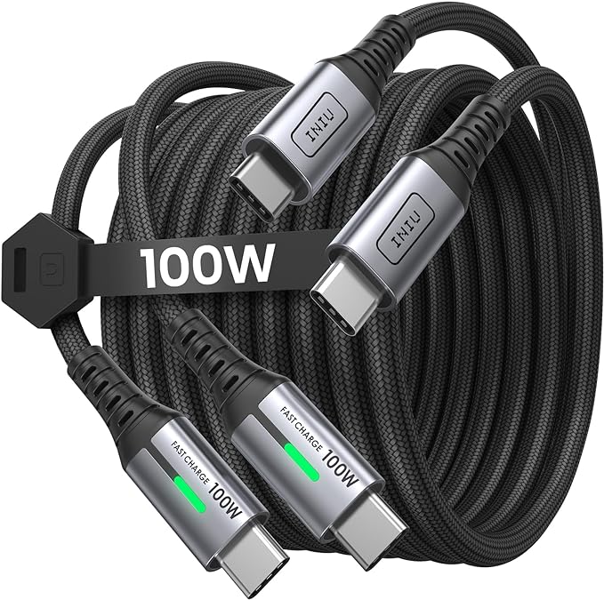 INIU SwooshCord 100W USB-C 3.1 USB-C Schnellladekabel USB-C Verbindungskabel/ Schnellladekabel 100W 2m schwarz/silber