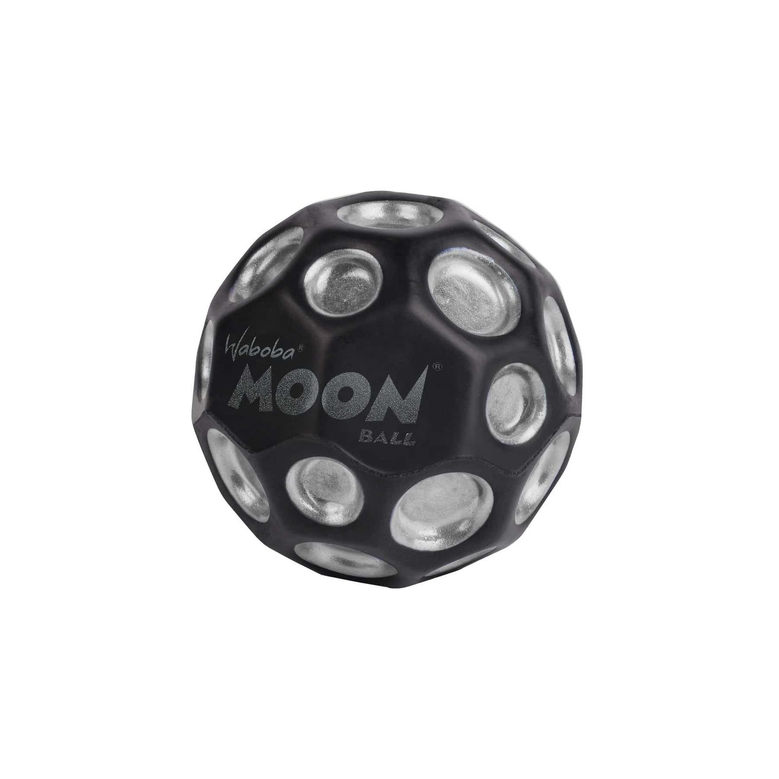 Waboba 3250613  Moon Ball DARK SIDE OF THE MOON – am Höchsten Springender Gummiball – Patentiertes Original-Design – Ballkrater Erzeugen beim Aufprall EIN knallendes Geräusch – Leicht Greifbar – Flummies für Kinder - 65mm DARK SIDE OF THE MOON