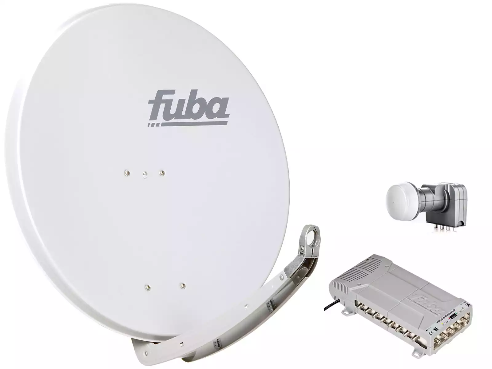 16 Teilnehmer Sat-Anlage - Fuba Profi85 HD16G Schüsselgröße: 85 cm 16 Anschlüsse hellgrau 4K / 3D / HDTV ready