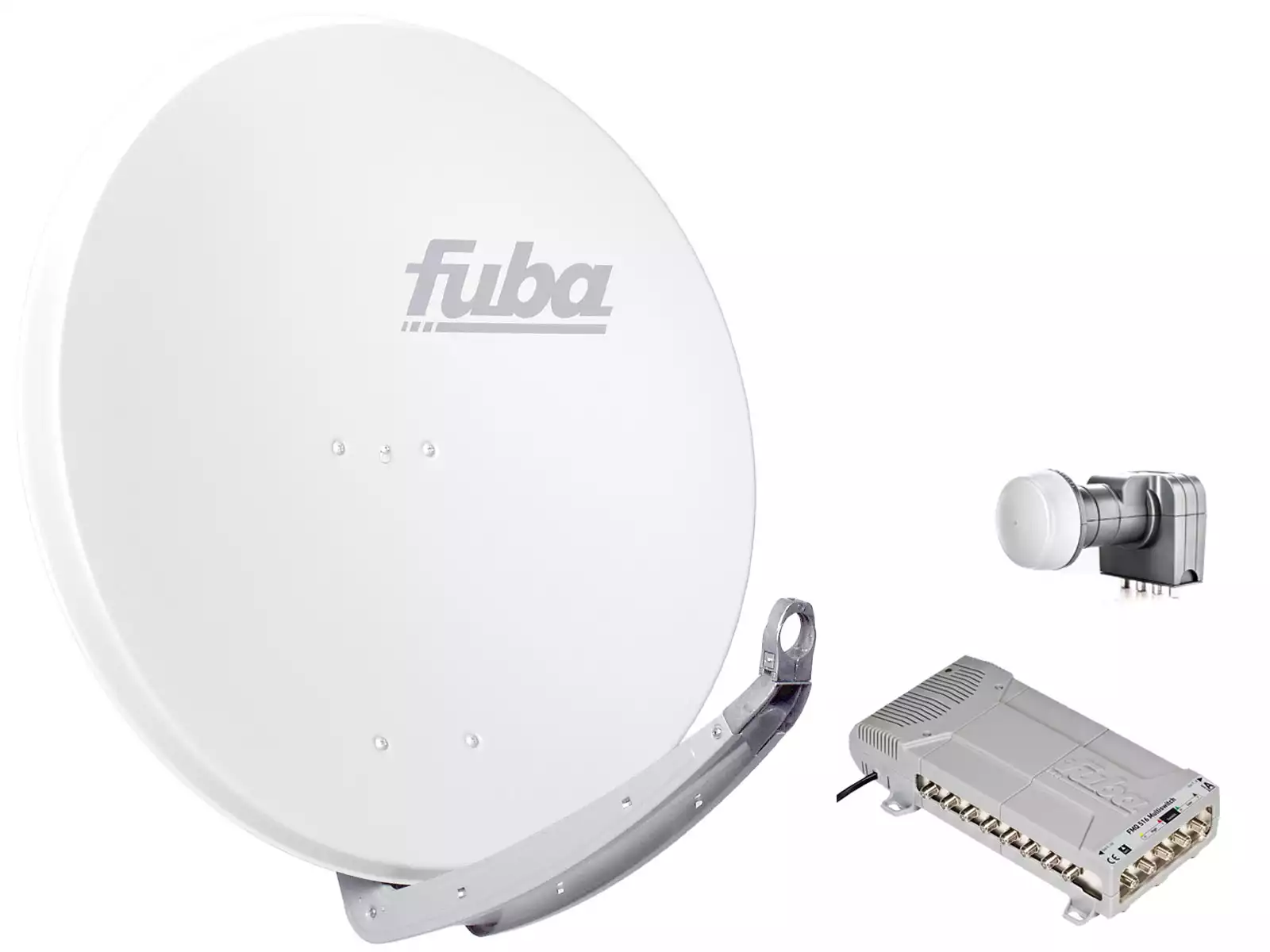 16 Teilnehmer Sat-Anlage - Fuba Profi85 HD16W Schüsselgröße: 85 cm 16 Anschlüsse weiß 4K / 3D / HDTV ready