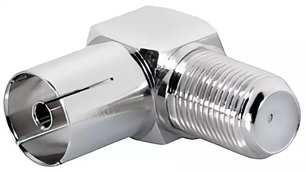 F-Adapter Winkeladapter F-Kupplung Koax-Kupplung 9.5 mm