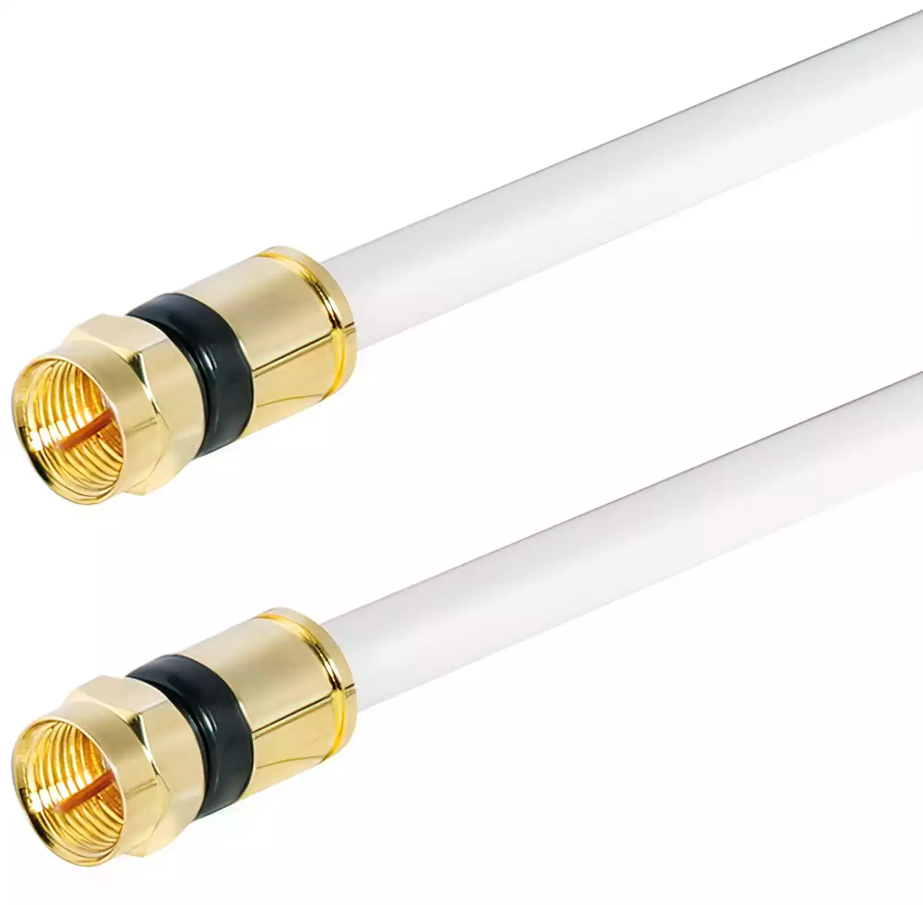 Sat-Anschlusskabel F-Stecker - F-Stecker 5.0 m Class A mit F-Kompressionssteckern weiß