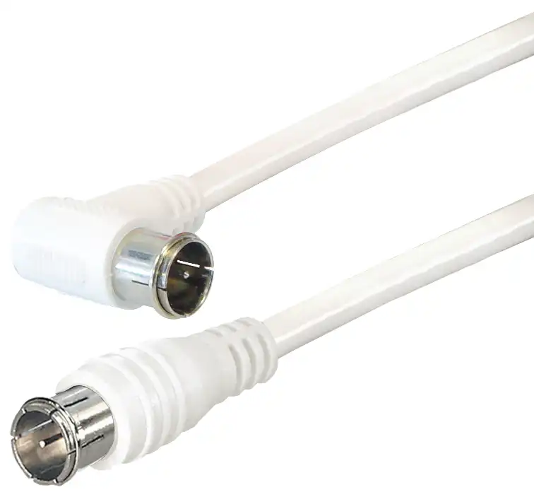 1.5 m Sat-Anschlusskabel Quick F-Stecker - Quick F-Winkelstecker, mit F-Quicksteckern ein Winkelstecker Länge: 1.5 m weiß