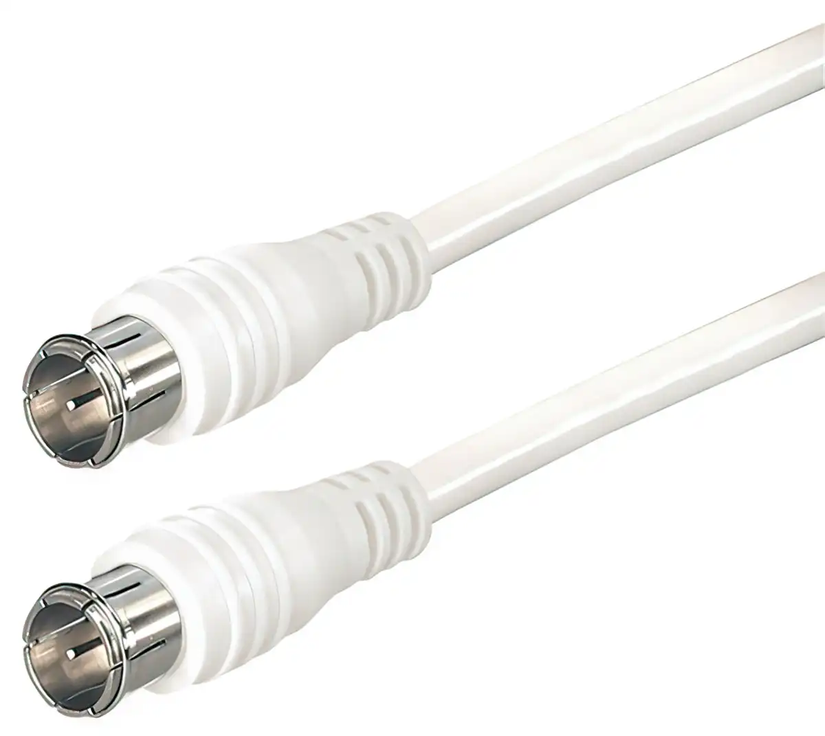 2.5 m Sat-Anschlusskabel F-Stecker - F-Stecker mit F-Quicksteckern weiß