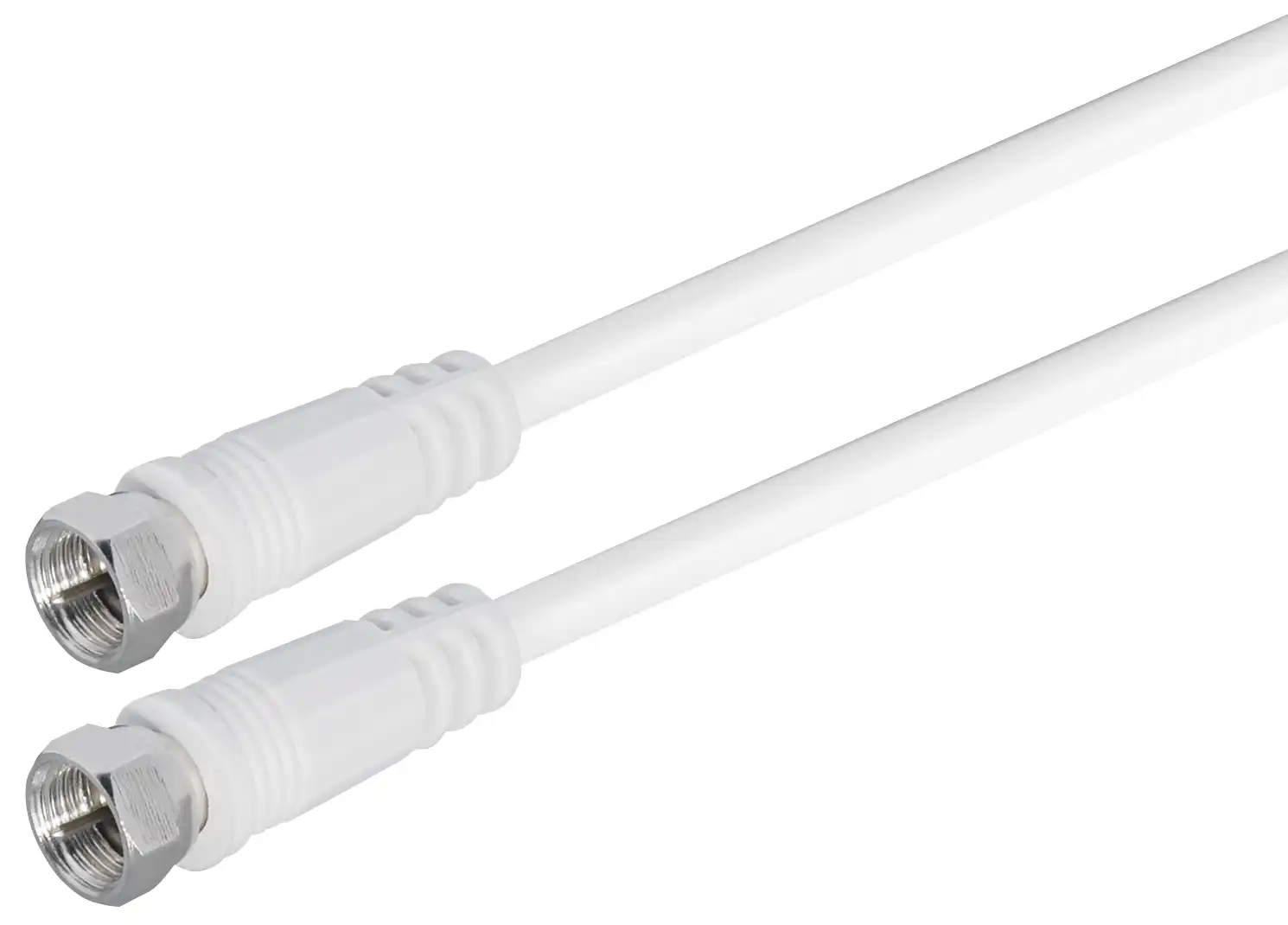 Sat-Anschlusskabel F-Stecker - F-Stecker 2.0 m mit F-Aufdrehsteckern 110 dB Class A++ weiß