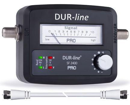 Sat-Finder-Messgerät/Messhilfe zum Einmessen von Sat-Anlagen DUR-line SF 2400 Pro Messgerät zur exakten Justierung Ihrer Satelliten-Antennen mit hoher Eingangsempfindlichkeit