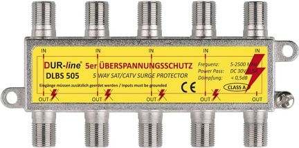 DUR-line DLBS505 Sat-Überspannungsschutz 5 Fach - Blitzschutz - 5 x Überspannungsschutz in 1 Gehäuse