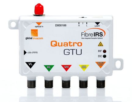 Global Invacom Fibre IRS Quattro Abschlusseinheit MKIII optischer HF-Konverter für Multischalterbetrieb