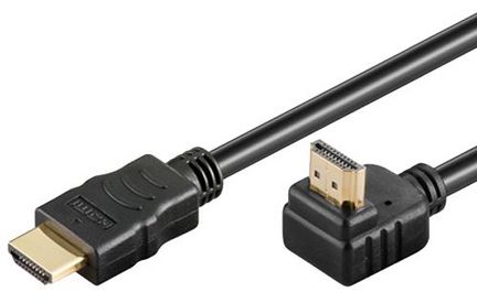 11111Wentronic 31917  HDMI Kabel HiSpeed/wE G-90° 2 m schwarz 