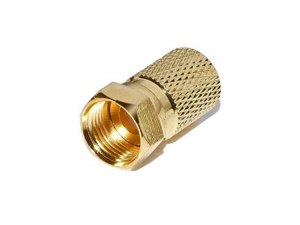 F-Stecker / F-Aufdrehstecker 7.0 mm BigNut mit Gummidichtung gold 