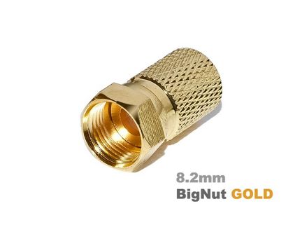 F-Stecker / F-Aufdrehstecker 8.2 mm BigNut gold 