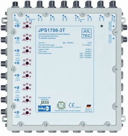 11111Jultec JPS1708-3T Uni-Ein-Kabel-System zum Empfang von vier Satelliten mit 8 Ableitungen für je 3 Teilnehmer