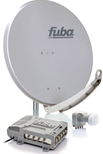 111118 Teilnehmer Sat-Anlage - Fuba Profi85 HD08G Schüsselgröße: 85 cm 8 Anschlüsse grau 4K / 3D / HDTV ready