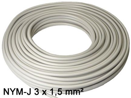 1111110 Meter - Mantelleitung NYM-J Kabel 3 x 1.5 mm² 3 adriges Installationskabel nach DIN VDE 0250-204