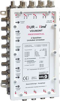 DUR-line VDU 983NT Uni-Ein-Kabel-System für 2 Satelliten mit 8 Ableitungen für je 3 Teilnehmer
