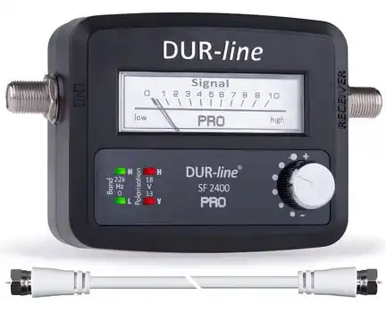 11111Sat-Finder-Messgerät/Messhilfe zum Einmessen von Sat-Anlagen DUR-line SF 2400 Pro Messgerät zur exakten Justierung Ihrer Satelliten-Antennen mit hoher Eingangsempfindlichkeit