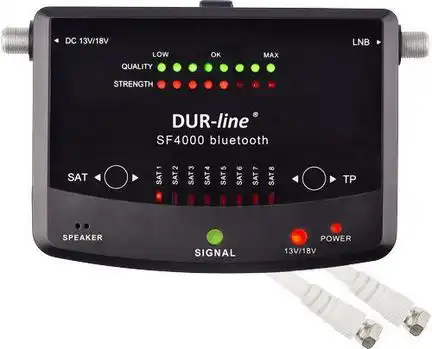 11111Sat-Finder-Messgerät/Messhilfe zum Einmessen von Sat-Anlagen DUR-line SF 4000 BT mit 8 vor eingestellten Satelliten inkl. Smartphone Bluetooth-App