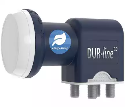 Quad LNB - DUR-line Blue ECO 11068 Stromspar-LNB - 4 Teilnehmer - Premium-Qualität - [ Test SEHR GUT *] 4-Fach digital Full HD 4K 3D