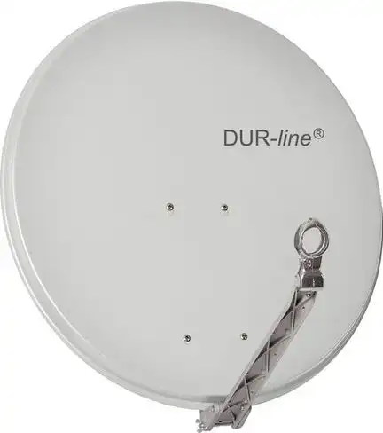1111180cm Satellitenschüssel - DUR-line Select 75/80 G Ø: 80 cm hellgrau (RAL 7035) Spiegel Feedarm und Rückenteil aus ALU 3 x Test "Sehr gut"
